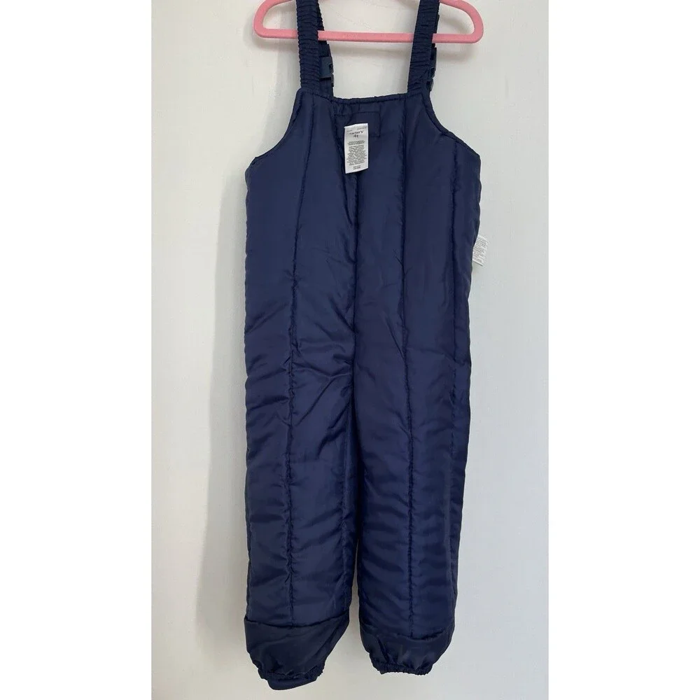 NWOT Carters Snowsuits Snow Bib Pants Navy Blue Toddler Boy Girl Size 4T